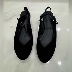 Zara suede Mary Jane flats
